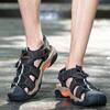 Neue Sommer Herren Bequeme Oberleder Rindsleder Strandschuhe Modische Outdoor Herren Atmungsaktive und Rutschfeste Freizeitsandalen