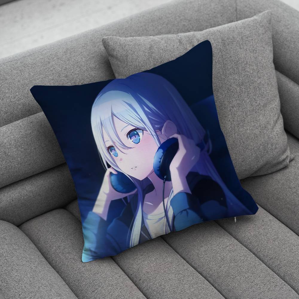 Project Sekai YYoisaki Kanade Pillow Case For Home Bedroom Car Office Decoration Living Room Sofa Cushion Cover Suitable