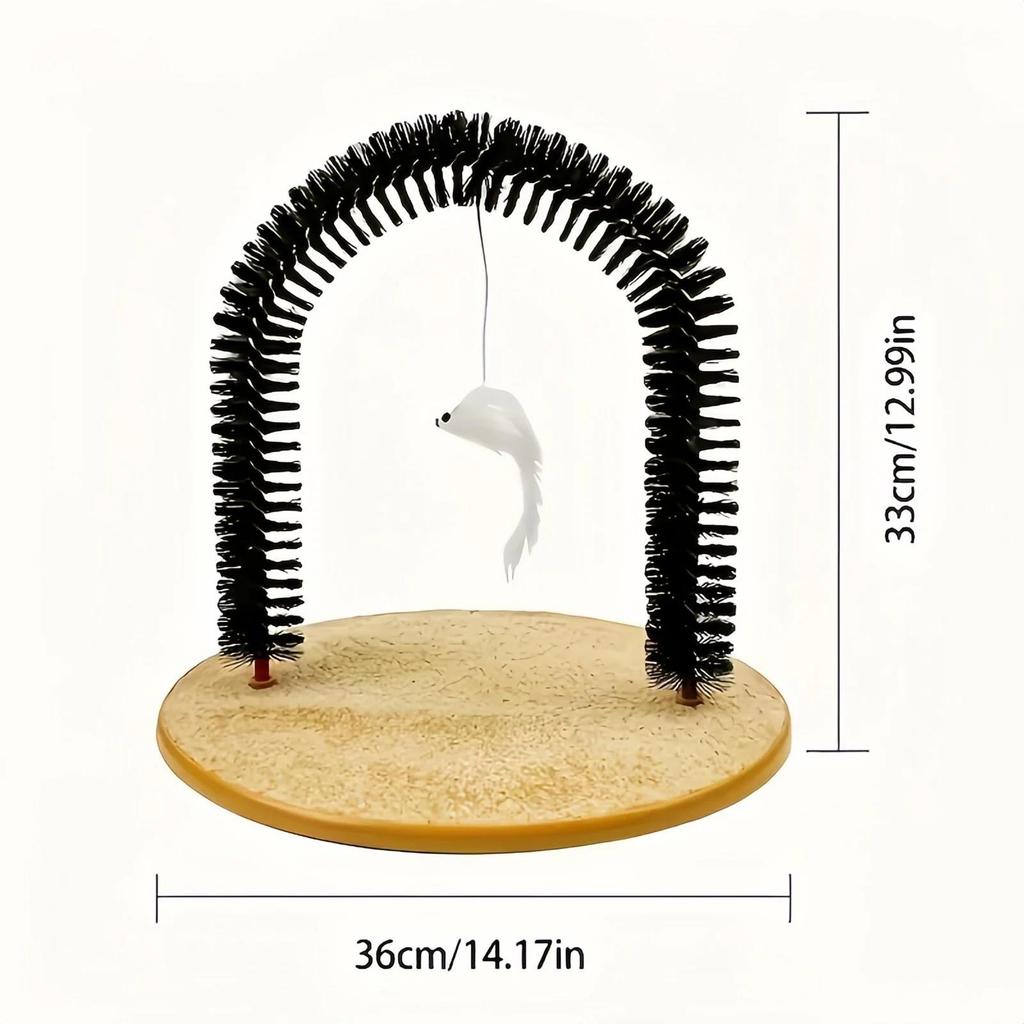 Cat Arch Self Groomer with Scratch Pad and Toy