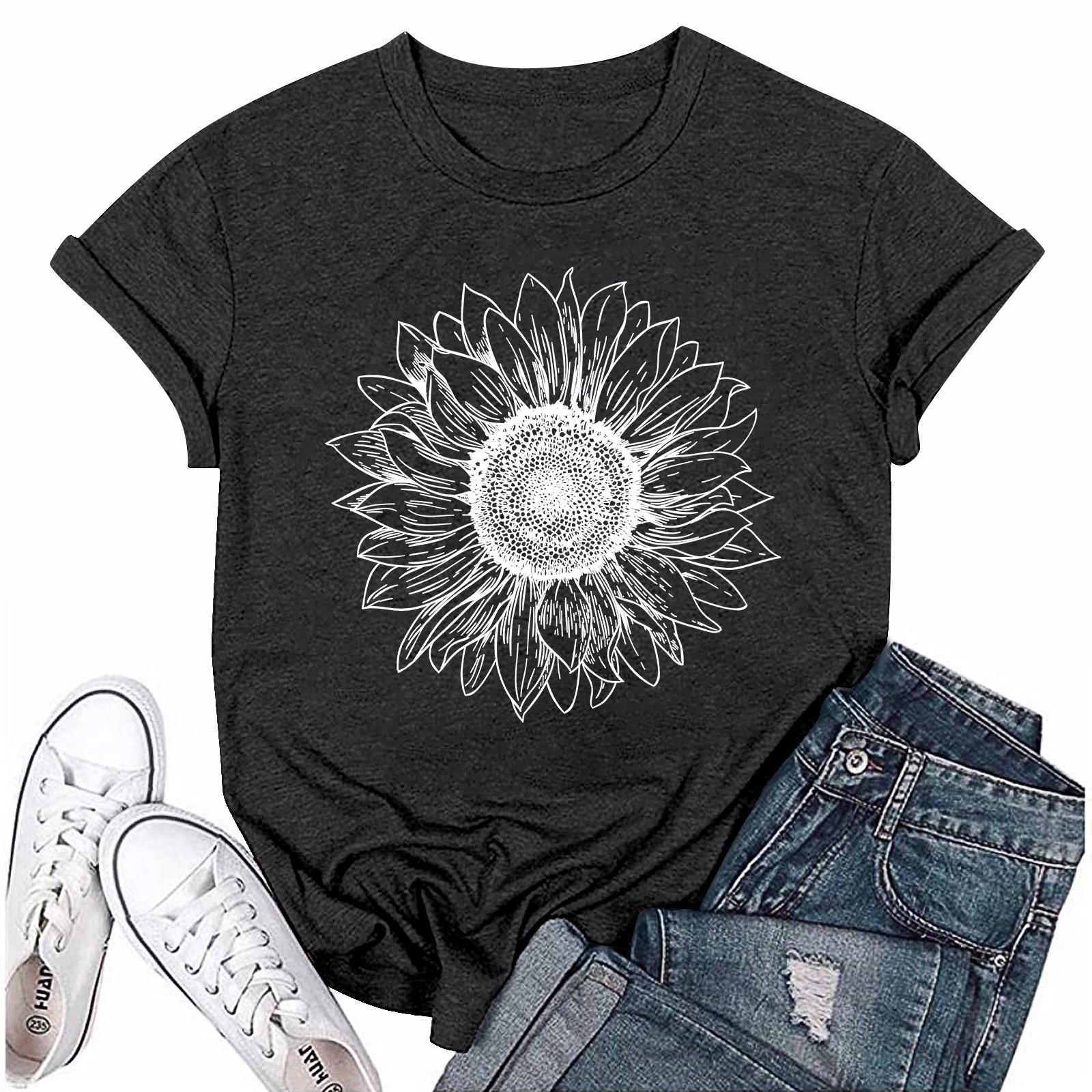 Unisex Casual Fashion Print Crewneck Loose T-shirt XL