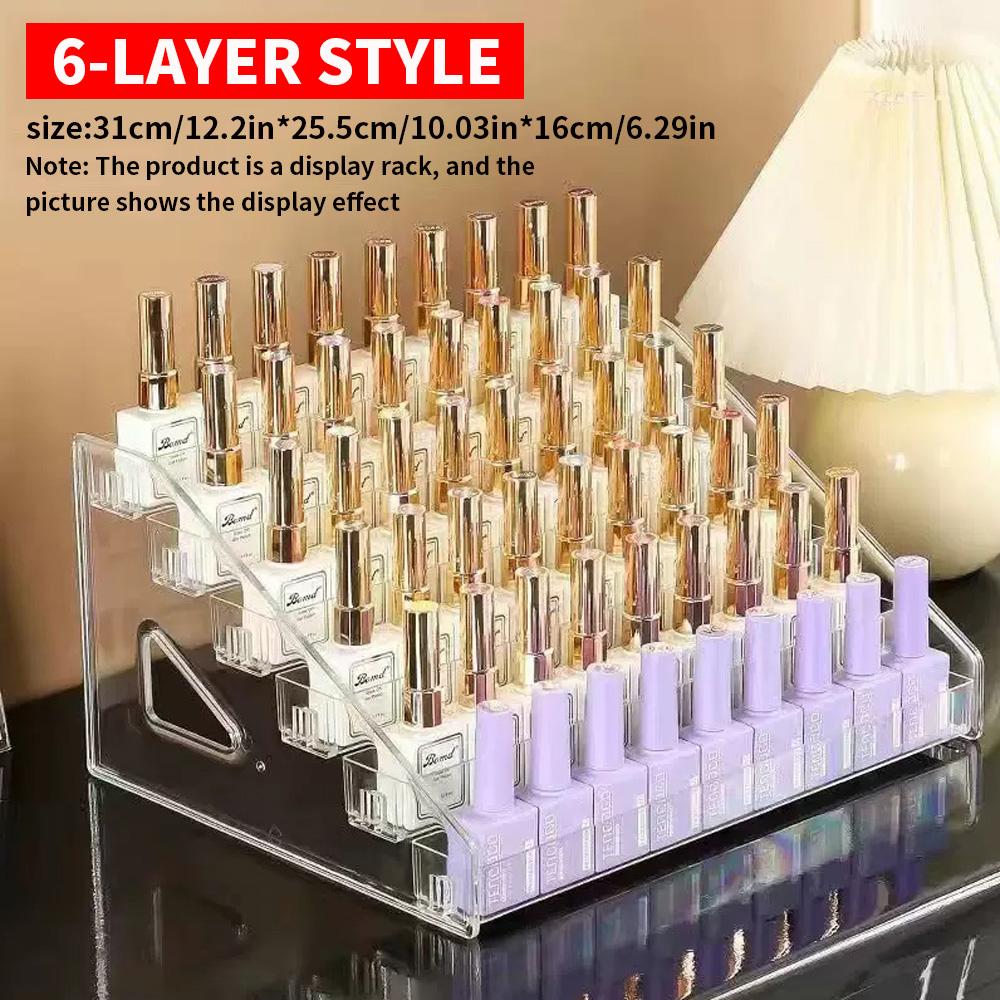 3/4/5/6/7 Layer Acrylic Nail Polish Display Rack Transparent Cosmetics Storage Rack Multi-layer Simple Mounting Rack Bracket