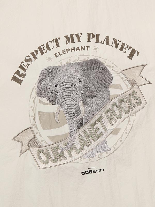 BBC EARTH Graphic Woven Round T-Shirt_Ivory