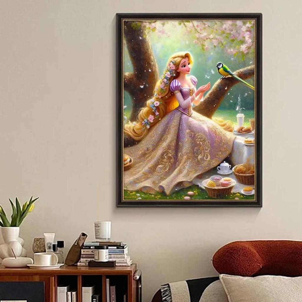 Full Round Diamond Painting The Princess On The Branch Art Rhinestone Picture Mosaic DIY 5D Cross Stitch Embroidery Home Decoration