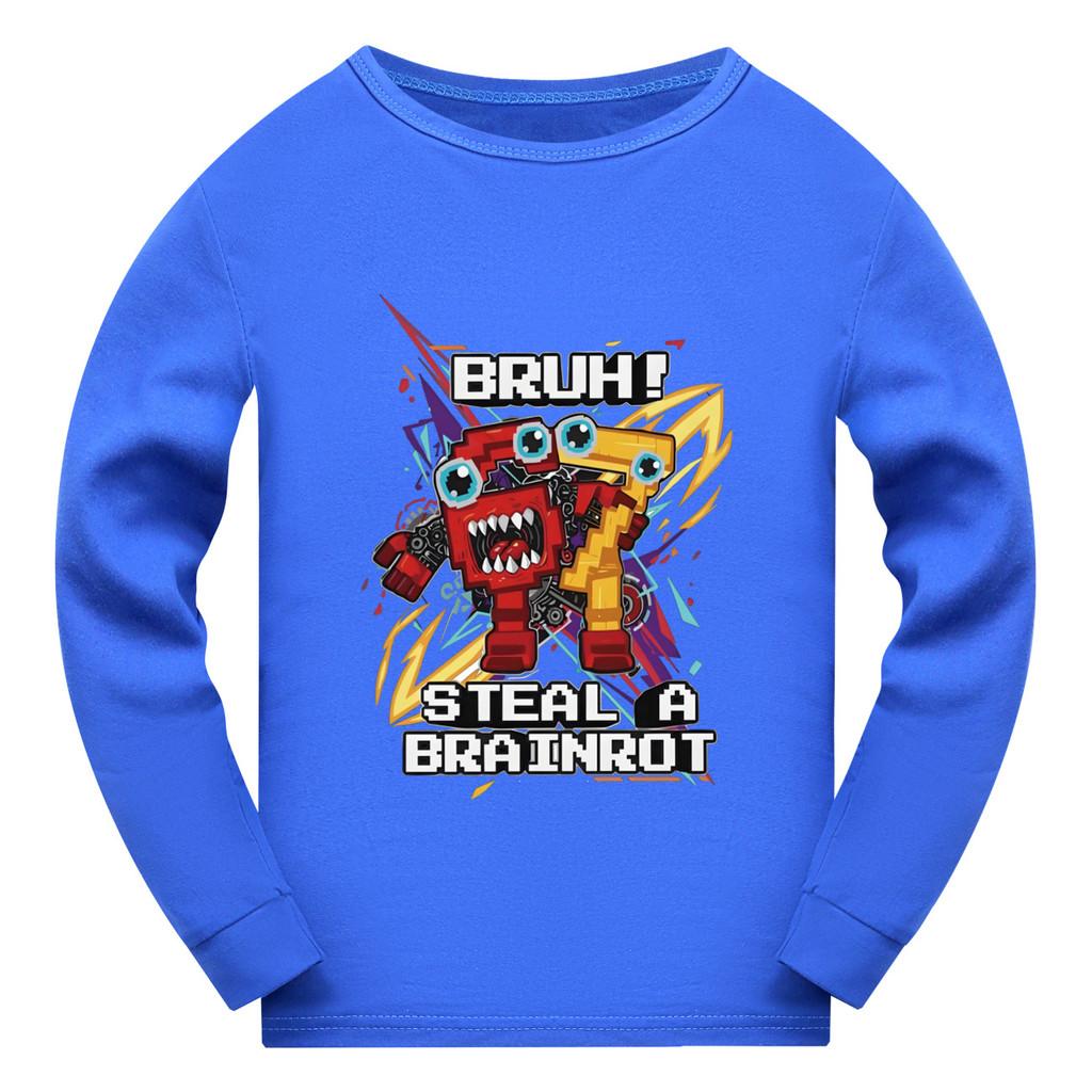 5227 Kids Boys Girls Steal a Brainrot 67 Six Seven Print Long Sleeves T-Shirt