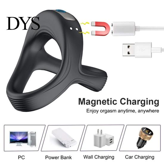 USB Rechargeable Massager 4Pcs Vibrating Cock Ring Silicone Triple-Structure Delay Multiple Vibration Modes Waterproof Body-Safe Discreet Adult