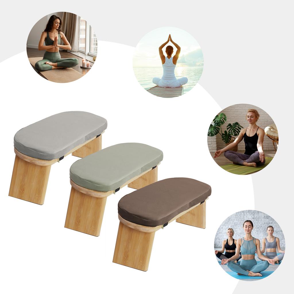 5° Foldable Kneeling Meditation Bench Free Standing Ergonomic Meditation Stool 180kg Max. Load Capacity