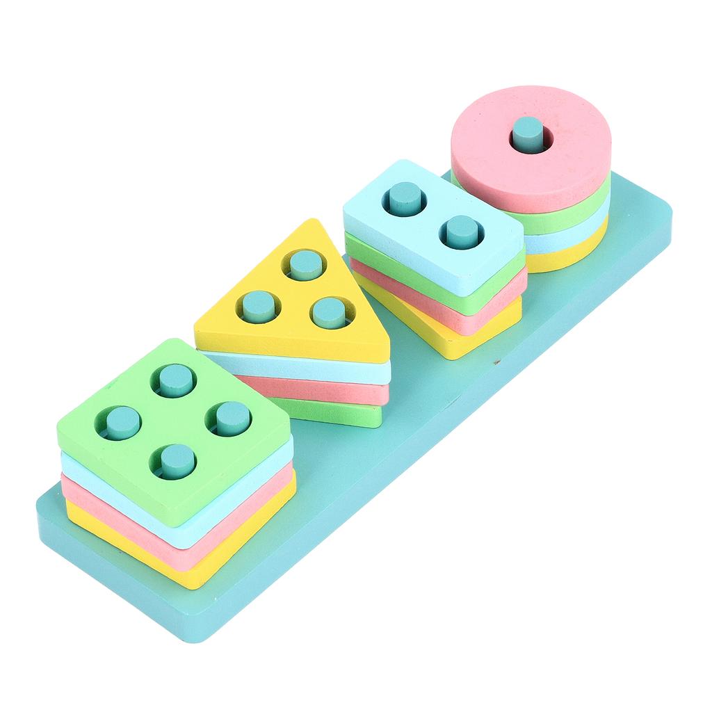 Building Blocks Educational Wooden Exquisite Design Geometric Stacker Building Blocks for Kids Type