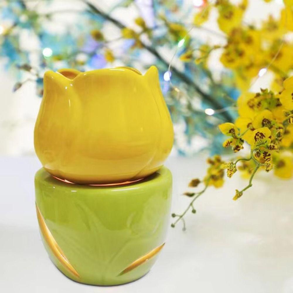 Tulip Wax Melt Burner Chic Flower Shape Candle Wax Melter Unique Fragrance Warmer  Birthday Gift