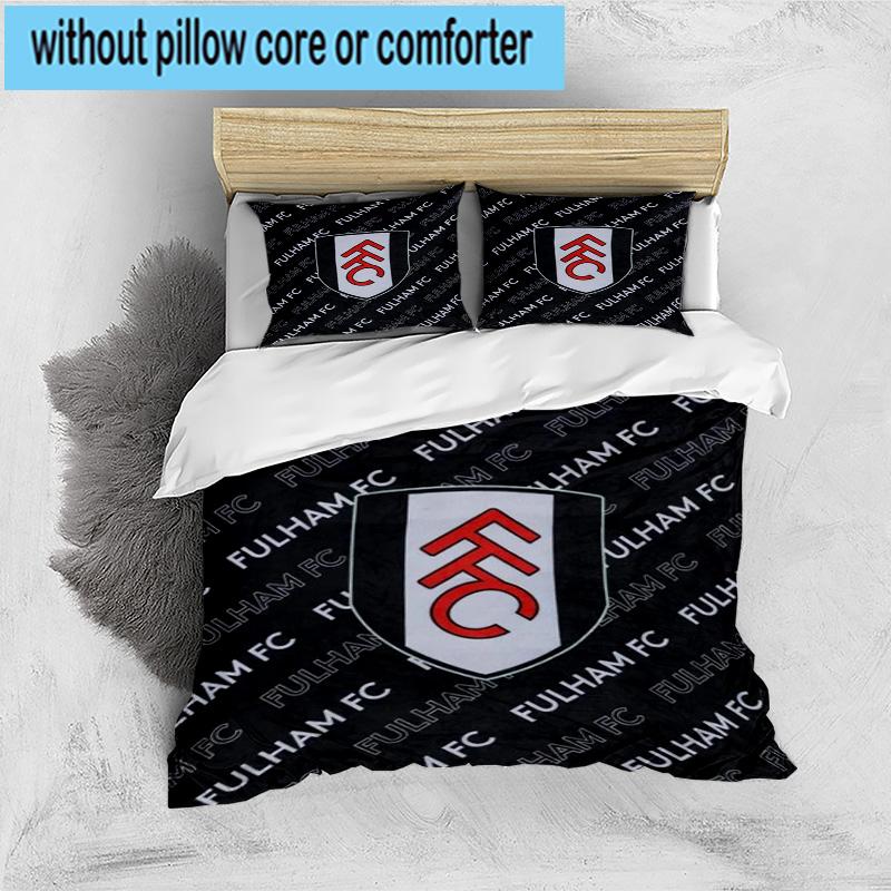 3pcs Fulham F.C Printed Bedding Set Duvet Cover Closure Includes 1 Duvet Cover & 2 Pillowcases Bedding Sets Home Decor Gifts