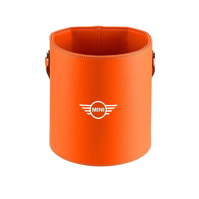 

For MINI Cooper Clubman Countryman Paceman Country etc Car Trash Can Waterproof with Lid Leakproof Leatherette Waste Bin 3L