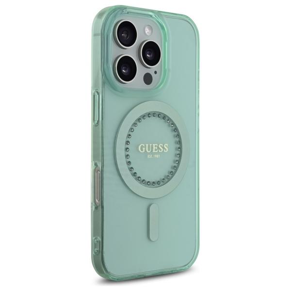 Guess Guhmp16Lpftdten Iphone 16 Pro 6.3 Zielony/Green Hardcase Iml Rhinestones Magsafe
