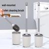Universal Soft Bristle Toilet Brush with Long Handle and Base for Home Bathroom Cleaning