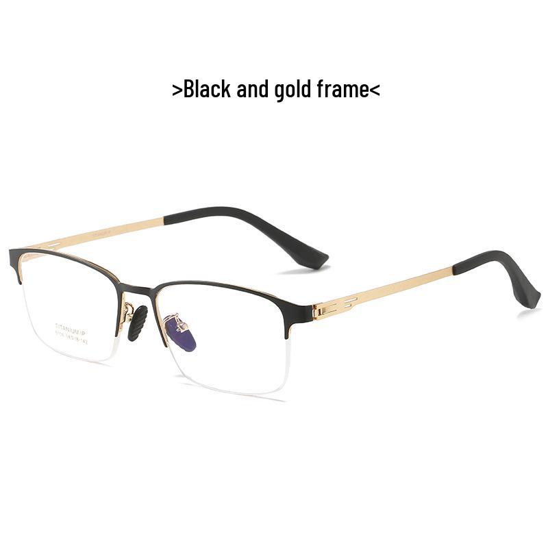 2022 Ultra-Light Titanium Screwless Half-Rim Glasses Frame for Men & Women - Model 6109, Myopia Eye Protection Myopia with Blue Light Protection