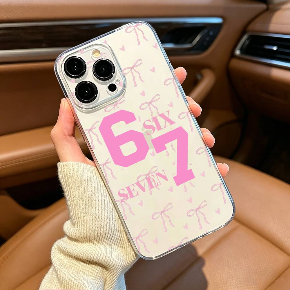SS Fashion Six Seven 67 Phone Case For iPhone17,16,15,14,13,12,Pro Max,16/15/14 Plus XS Soft Silicone Transparent Cover