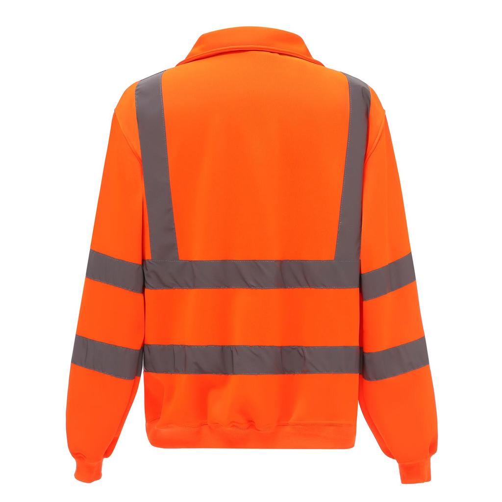 Yoko Herren Warnschutz-Sweatshirt mit Viertelreißverschluss