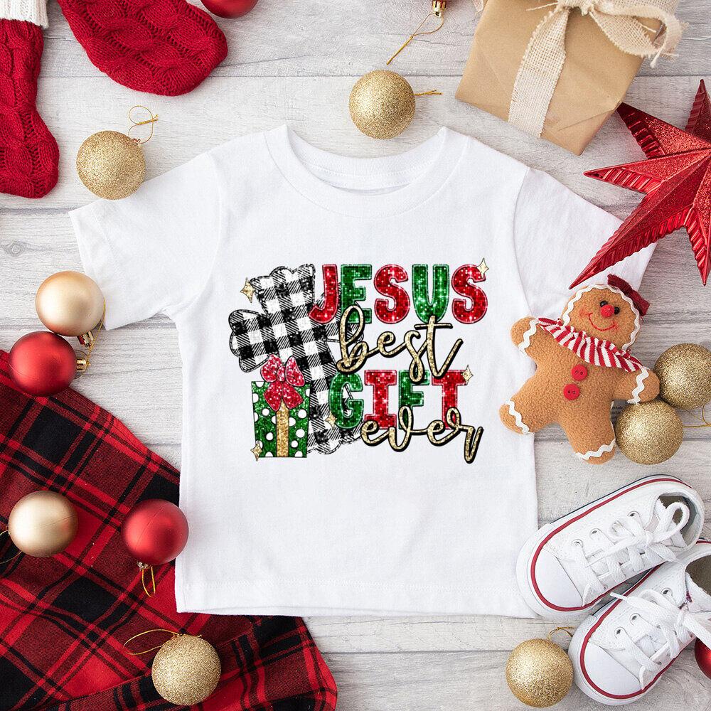 Just A Girl Who Loves Christmas Printed Kids Shirts Child Christmas Party T-shirt Top Xmas Vibes Outfit Child Short Sleeve Tee