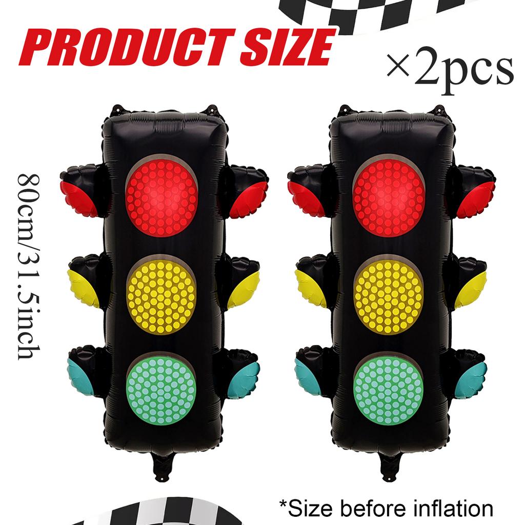1/2 traffic light balloons, used for traffic themed party decoration, racing birthday decoration, and urban landscape decoration