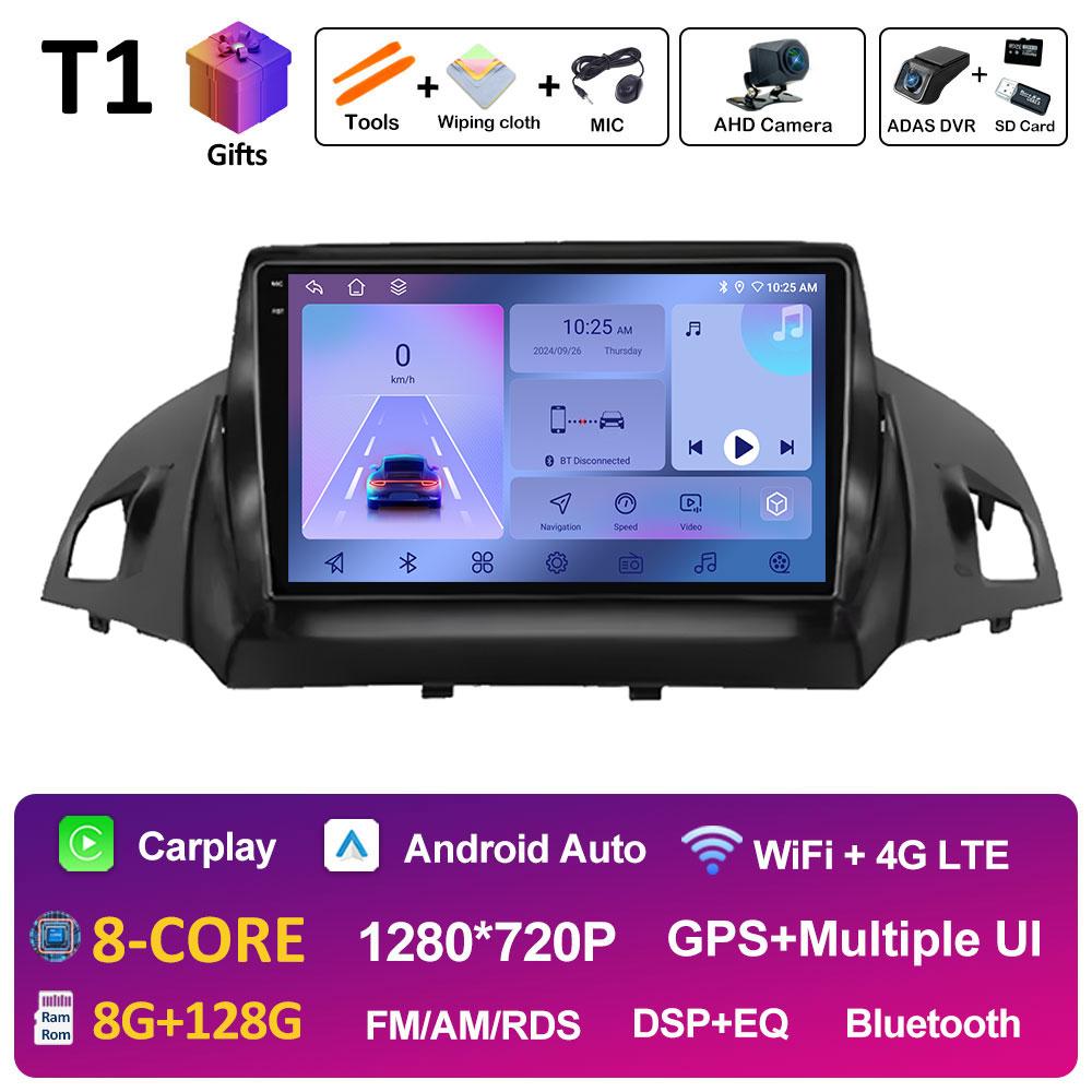 Smart System GPS Navigation For Ford C-MAX Kuga 2 Escape 3 2012 2013 2014 2015 - 2019 Wireless Carplay QLED IPS Screen Head Unit