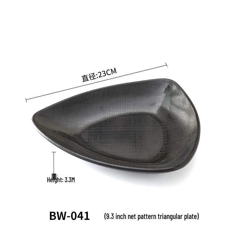 Ruhan Black Mesh Melamine Round Plate