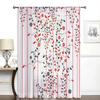 Modern Artistic Red Black Twist Branch Window Curtain Privacy Sheer for Living Room Bedroom Unique Decorative Window Film