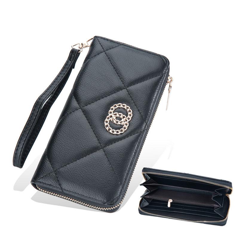 Baellerry Portofele lungi pentru femei Design de modă Genți de mână cu fermoar Suport card din piele artificială Poșetă pentru monede Genți clasice pentru telefon