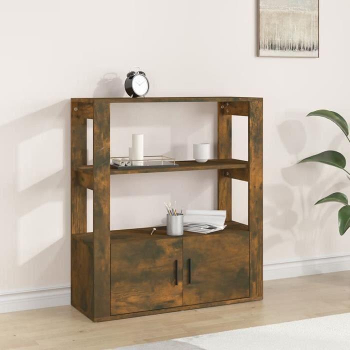 819465 vidaXL Buffet Chêne fumé 80x30x90 cm Bois d'ingénierie