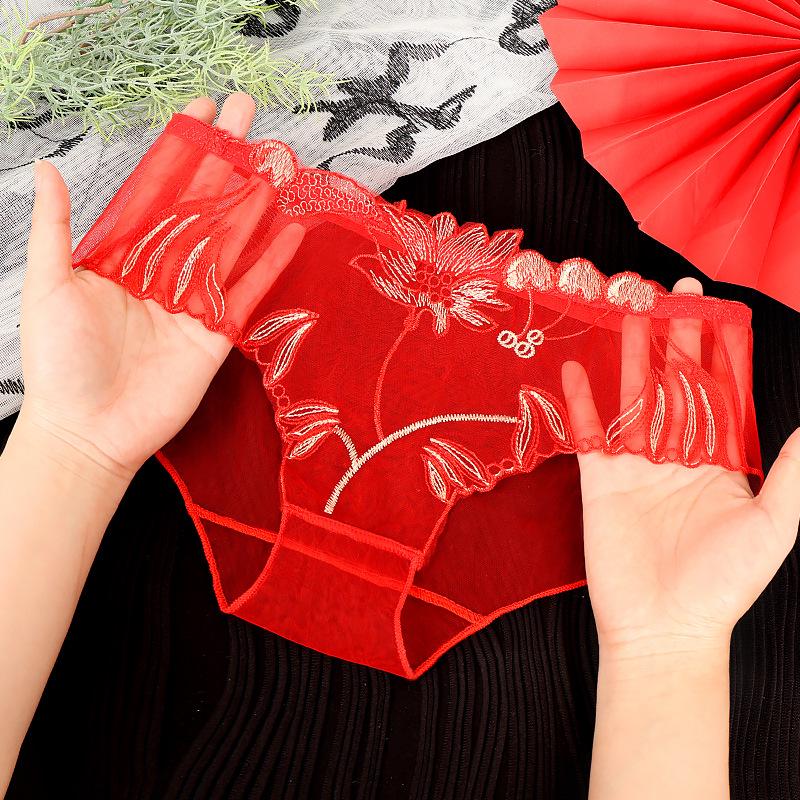 Yanbeiwei Damen 2025 Sommer Bestickter Transparenter Hüftslip - Übergröße, Stil 836