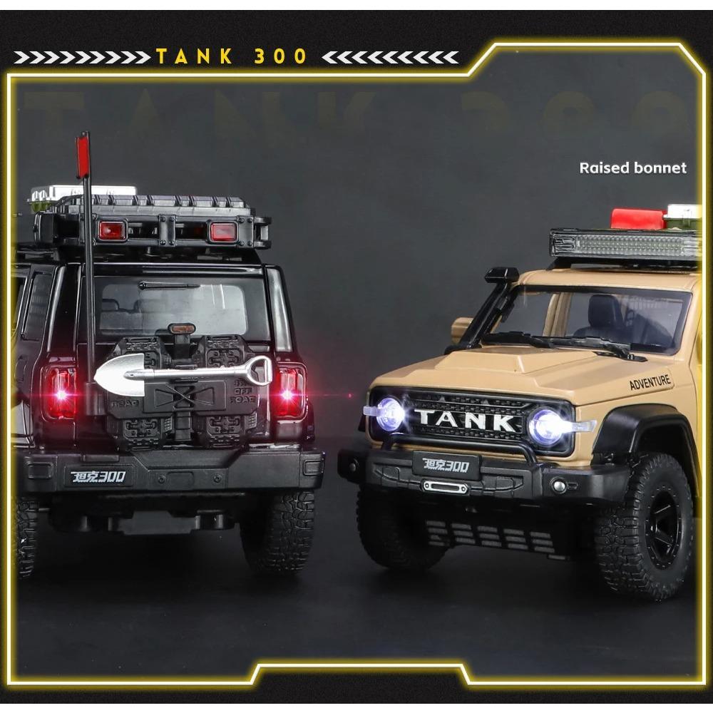 1/24 Tank 300 2024 Geländewagen Legierungsauto Modell Sound und Licht Rückzieher Kinderspielzeug Sammlerstücke Geburtstagsgeschenk