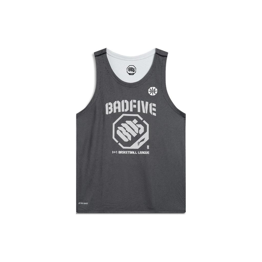 Li Ning Bad Five Letter Print Sweat-Wicking Loose Basketball Jersey Men Tops AAYT045-1