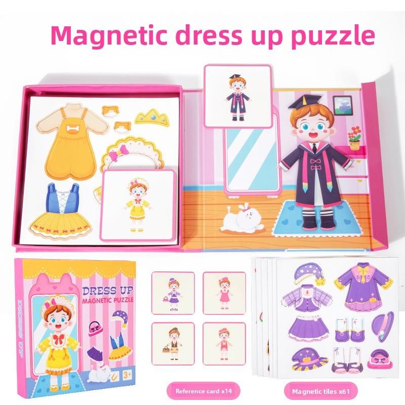 

Magnetic Puzzle Toy For Kids With Dressup And Face Changing Features For Early Learning Girl