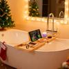 Utoplike Bamboo Bath Tray, Adjustable Bath Tray, Expandable Bath Rack, Portable Wine Holder