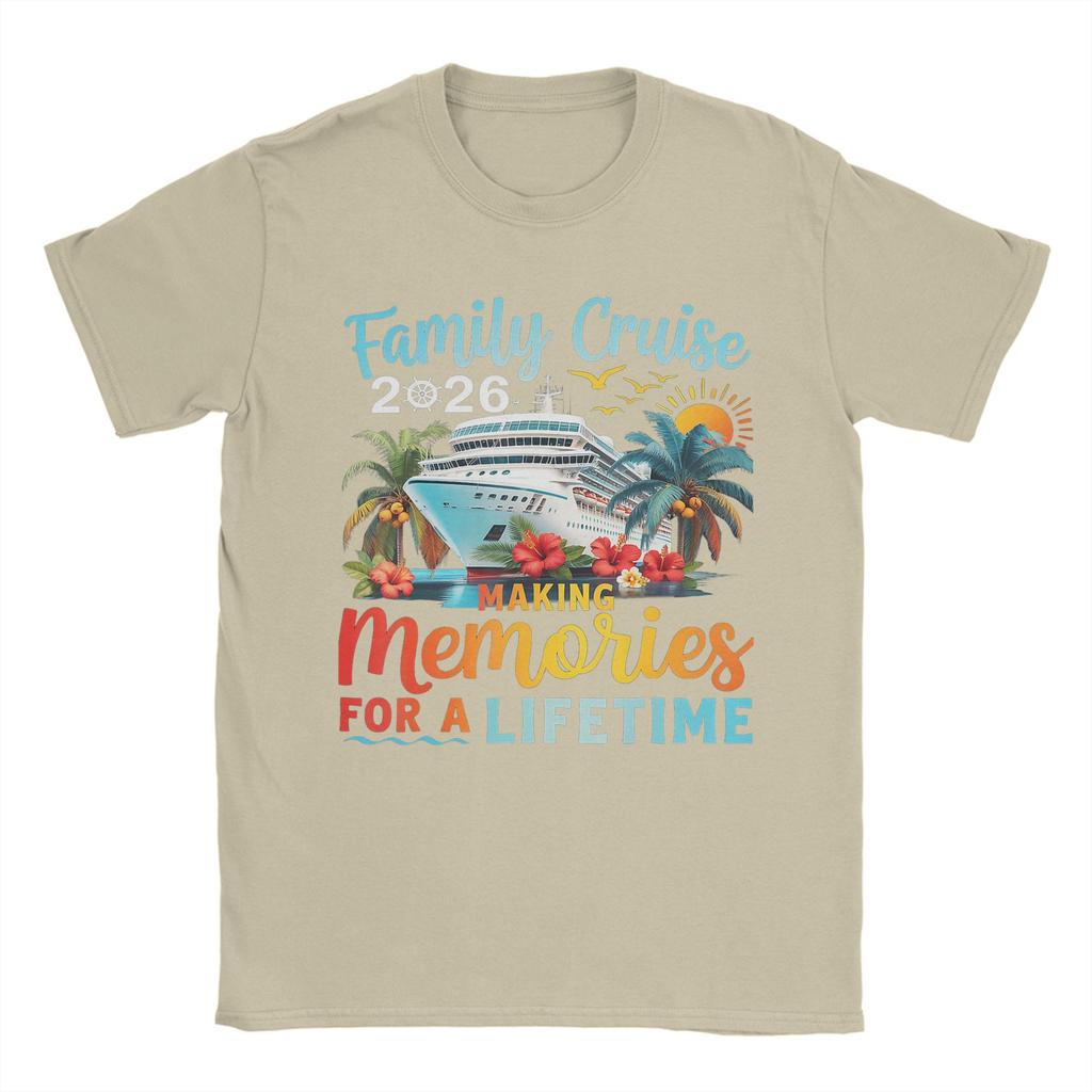 Unisex T-Shirts Familienkreuzfahrt 2026 Familienkreuzfahrt Urlaub Sommerparty Lustiges Baumwoll-T-Shirt Kurzarm T-Shirts Kleidung