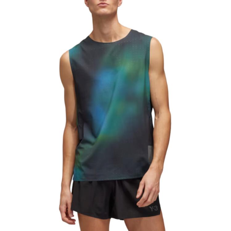 Y-3 All Over Print Run Tank Multicolor Men Tops Multi-Color JM3338