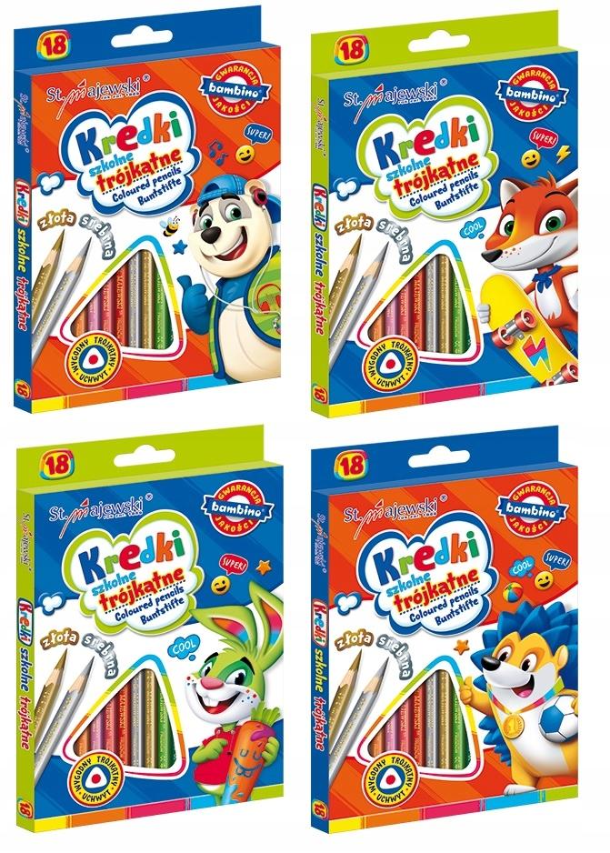 KREDKI BAMBINO OŁÓWKOWE 18KOL 18CM 2670 A'8