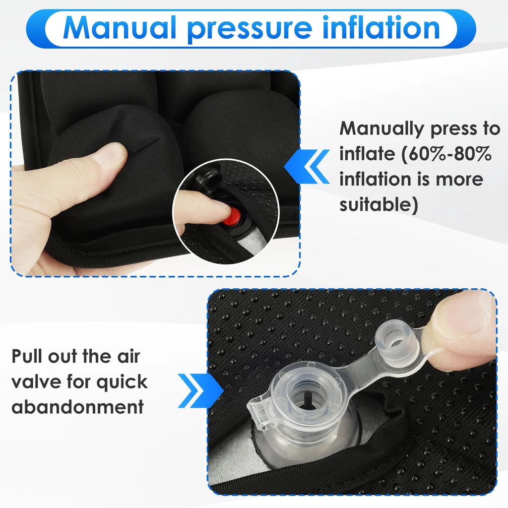 Inflatable Seat Cushion 3D Air Bags Travel Cushion Lightweight Breathable Anti Pressure Ulcer Cushion for Car Office Chair Home