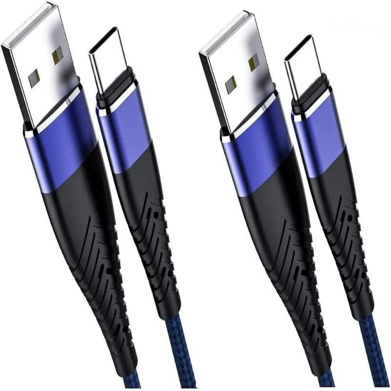 Type-c Cable(2M*2pack) USB A To USB-C Charge Braided Cord Compatible with Samsung Galaxy S10 S10E S9 S8 S20 Plus, and Other TYPE-C Charger