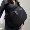 Split Nylon Casual Oblique Span Bag Retro Splicing Mesh Lightweight Shoulder Handbag