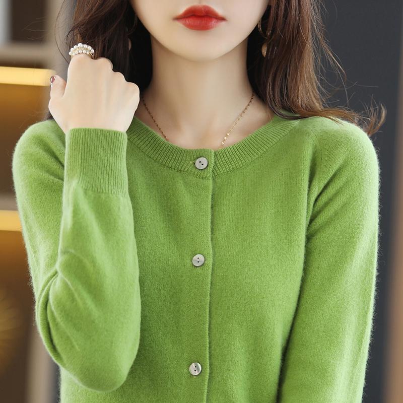 Cardigan damă din cașmir Qinghe cașmir 30% cașmir 70% lână toamnă și iarnă cardigan îngroșat din cașmir moale și cald