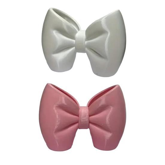 Bow Toothbrush Holder 3D Printed Pink White Bowknot Toothbrush Toothpaste Organizer Bathroom Decoration Multi-functional Desktop Storage Box
