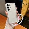 Bonbonfarbe Silikon Weiche Handyhülle Für Samsung Galaxy S25 Ultra S24+ Plus mit Handgelenkschlaufe Wellenkantenrahmen Schutzhülle