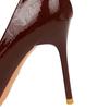 Shallow Heeled High Heels for Women, Pointed Iron Toe Decorative Super High Heels, Patent Leather Single Shoes