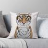 Clever Tiger Glasses Pillowcase Polyester Linen Velvet Printed Zip Decorative Throw Pillow Case Home Cushion Cover X