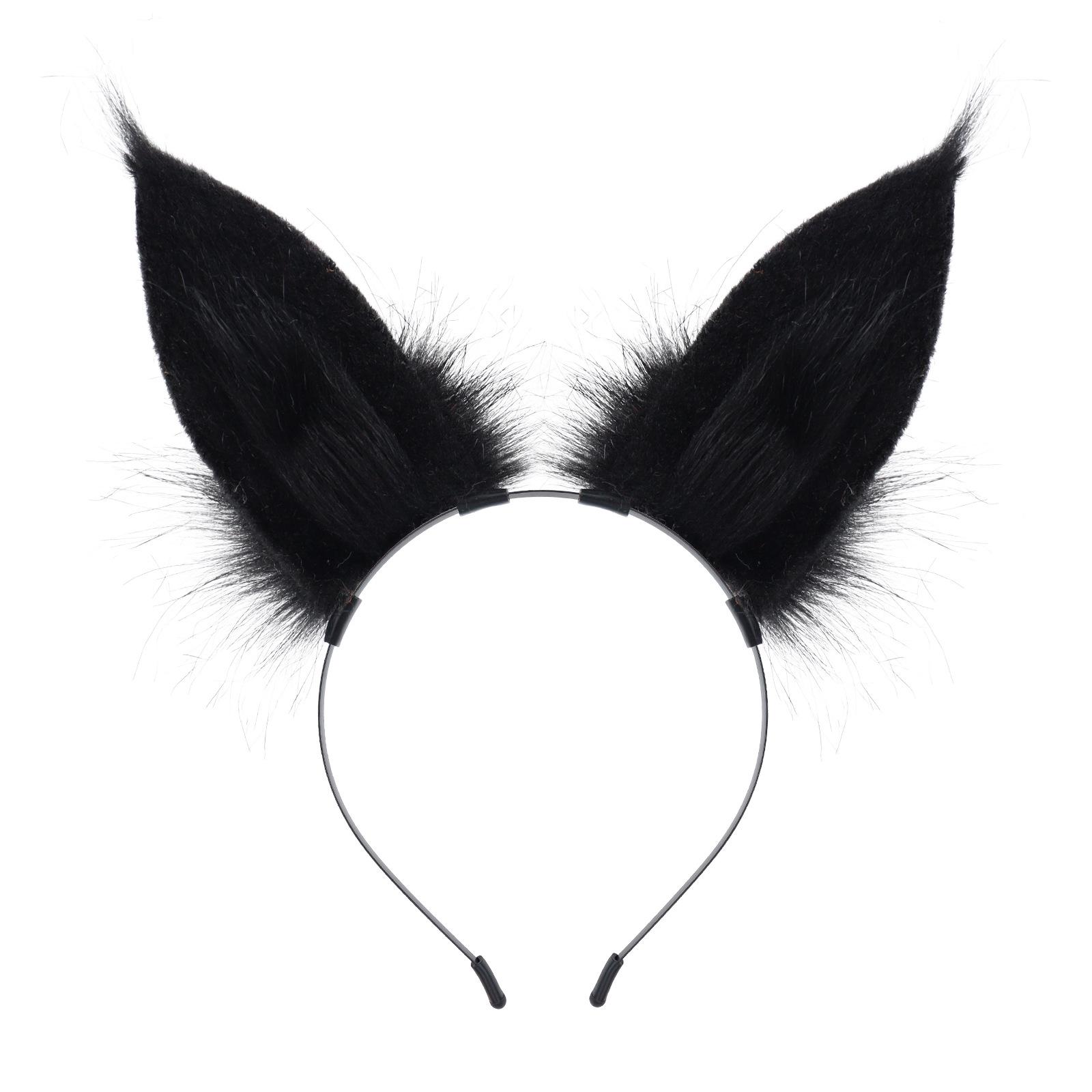 Handmade Plush Rabbit Ear Headband: Stylish Cosplay Accessory for Live Broadcast and Internet Celebrities чёрный