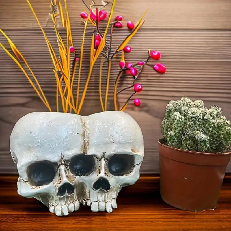 

Halloween Outdoor Resin Skull Planter Ornament Flowering Patio Home