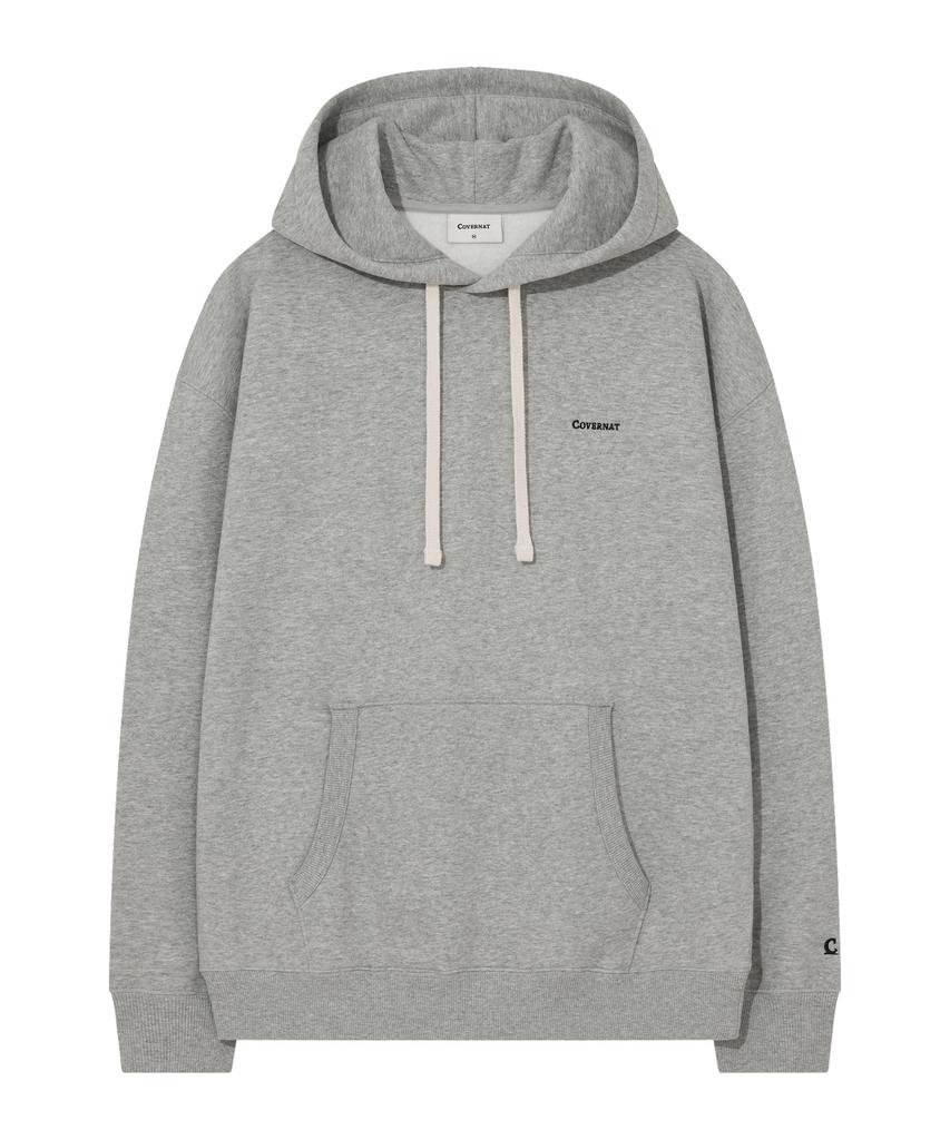 Small Logo Fleece-Lined Hoodie Melange Gray