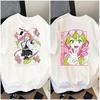 Plus Size Demon Slayer Anime Printed Unisex WomenTshirt Casual Parent Child Tops Fashion Harajuku Style Street Wear Y2K Summer