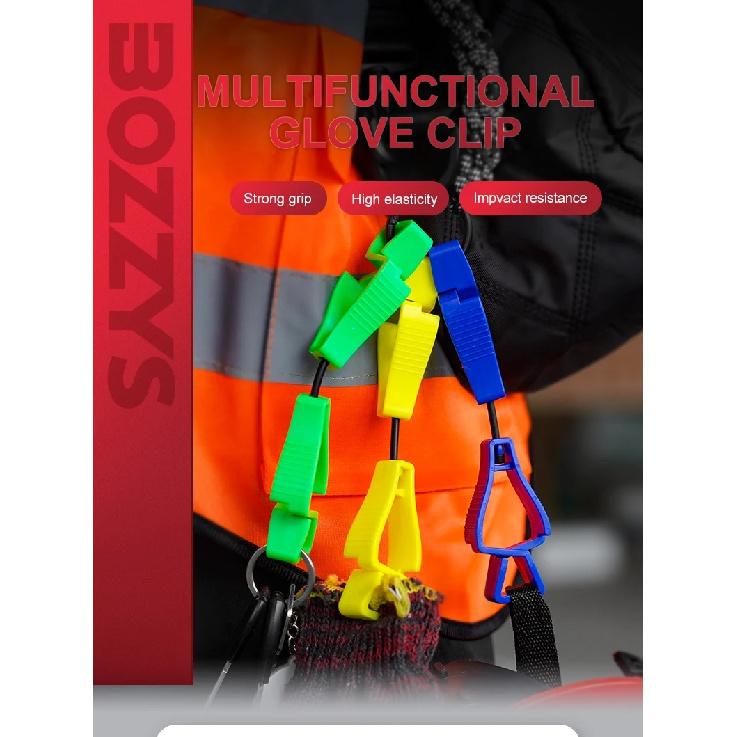 BOZZYS Plastic Safety Gloves Clips for Work Glove Holders Anti-Drop Clamp Outdoor Grabber Construction Gloves Holder