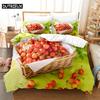 Vasaras augļu "queen" izmēra gultas veļas komplekts Segas pārvalka komplekts Gultas veļa Digitālā apdruka Gultas veļa King izmēra segas segas komplekts Gultas veļas komplekts