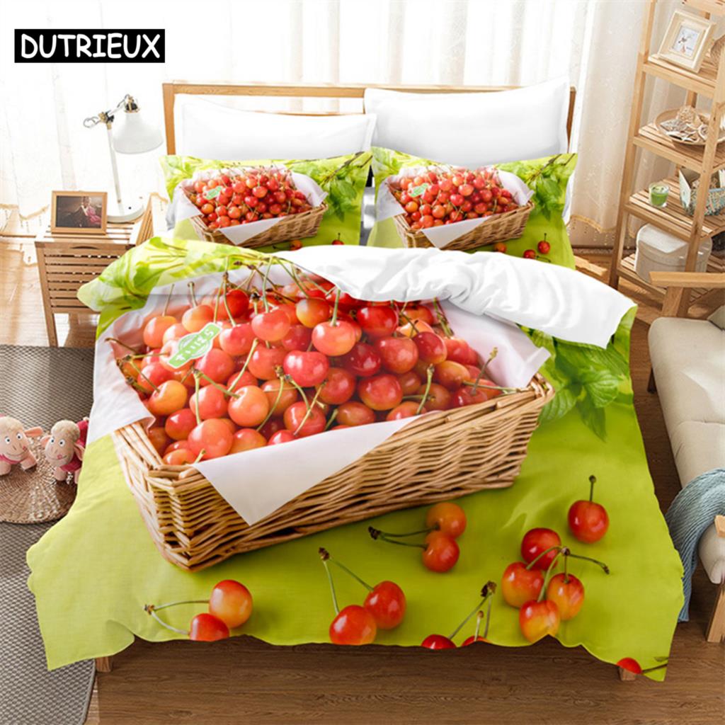 

Summer Fruit Queen Bedding Set Duvet Cover Set Bedding Digital Printing Bed Linen King Size Duvet Cover Set Bedding Set AU Queen(210*210cm)3pcs