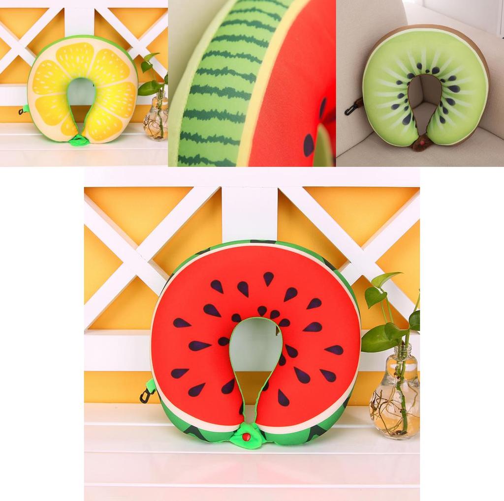 Fruit Shaped Plush Neck Pillow With Foam Beads For Home Office Decor Gift